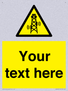Custom warning RF radiation transmitter